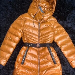 RUDSAK Women's Shiny Orange Puffer Coat